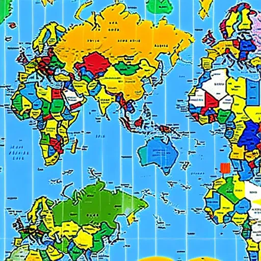 Prompt: Make a whole  world map with country borders after ww3 with high quality 