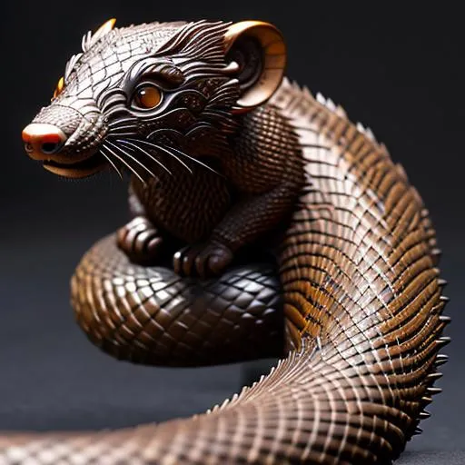 Prompt: Insanely Detailed Mongoose Japanese Mon, On a black Sash, Brown and Dark Green Colors, Intricately Detailed, Hyperdetailed, Legend of the Five Rings, Hyperrealistic, 4K, 8K resolution, 3D shading, beautiful, Asian Aesthetic, L5R, Anciant Japanese