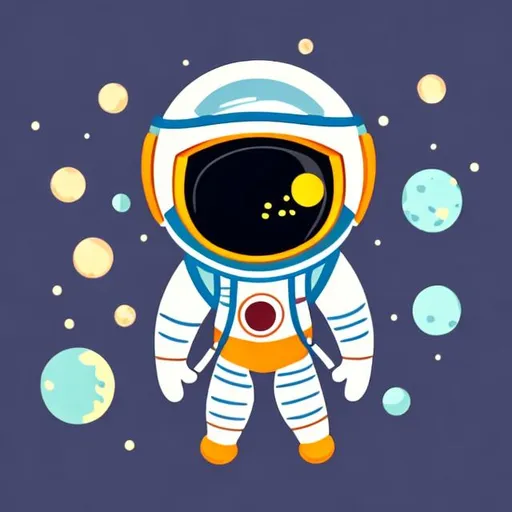 Prompt: simple vector icon tiny astronaut