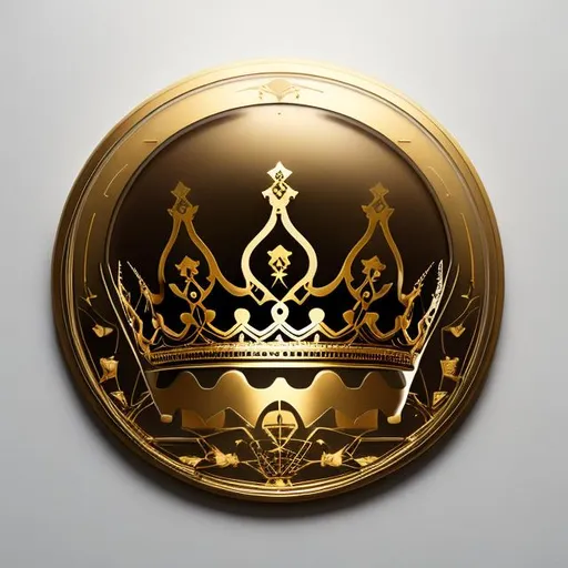 Prompt: A gold crown of the king: rounded form, centered in the frame. Camera: front view. Cinematic lights, photo realistic, sharp focus, in dark flat background, ArtStation, intricate details, UHD, 8k, Master Piece.