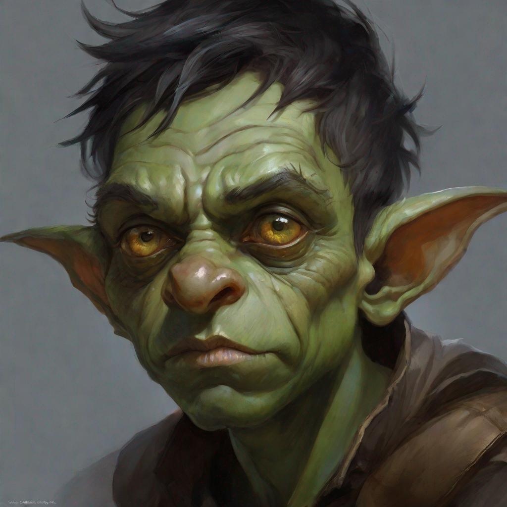 fantasy art, male goblin, portrait, very young, seve... | OpenArt