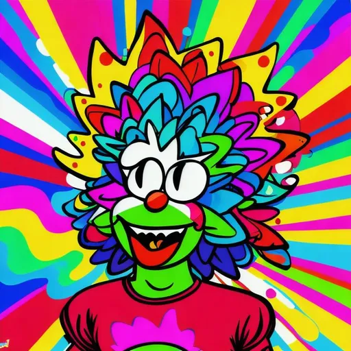 Prompt: Acid trip cartoon character, 180 HD quality, high resolution, good quality, psychedelic, 