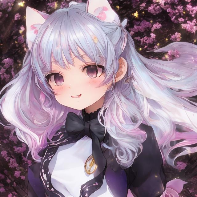 cute preppy anime girl with bat wings, anime pfp, hd