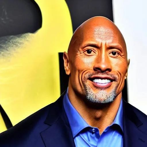 Prompt: Dwayne Johnson confused and moist