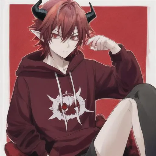 Red hoodie deals anime boy