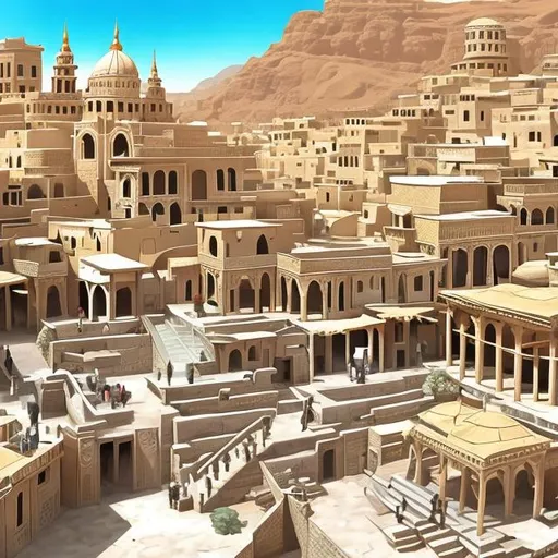 Prompt: yemen yafea architecture anime background