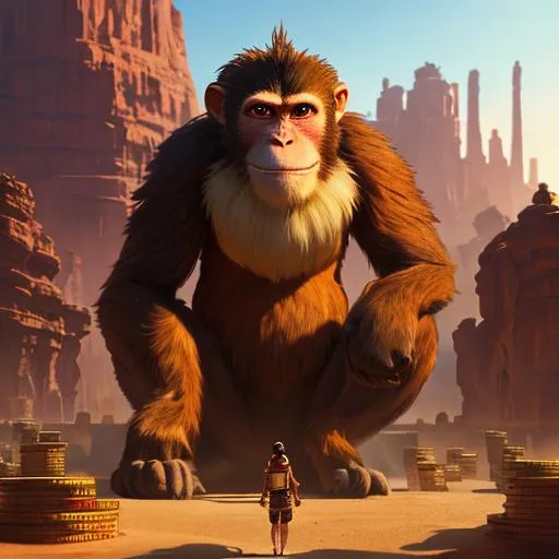 Prompt: full body, (a tribe of monkeys putting there hands on a giant stack of cash:1.2), (desert background:1.2) (highest quality, Alessandro Casagrande, Greg Rutkowski, Sally Mann, concept art, 4k), (analog:1.2), (high sharpness), (digital painting:1.1), detailed face and eyes, Masterpiece, best quality, (highly detailed photo:1.1), 8k, photorealistic, by jeremy mann, by sandra chevrier, by maciej kuciara, sharp, (perfect body:1.1), realistic, real shadow, 3d