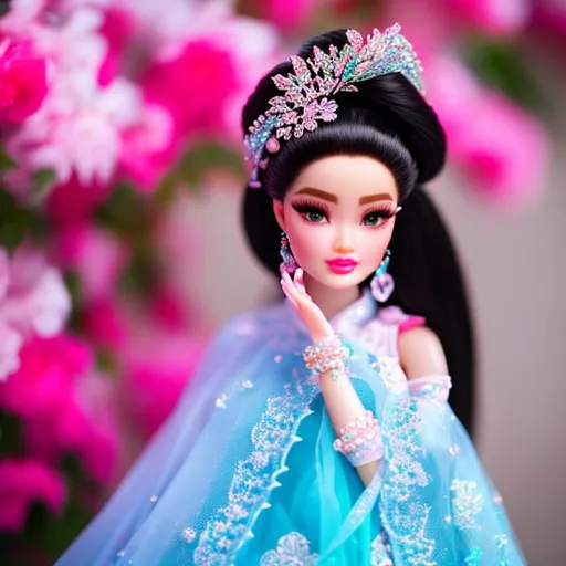 Prompt: Highest quality picture of a very detailed chinese Barbie princess