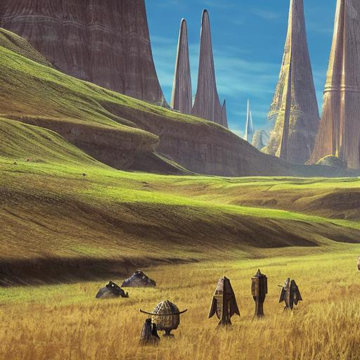 A variety of Star Wars aliens exploring a world who... OpenArt