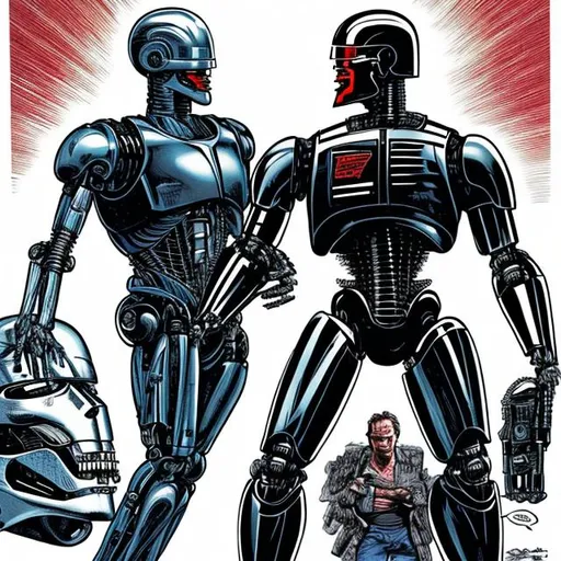 Prompt: Robocop versus The Terminator