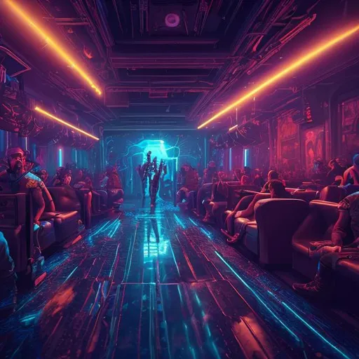 Prompt: digital painting, miltary Jesus, muted exotic night club, space background, hyperdetailed, ultra-realistic, cinematic lighting, unreal engine 5, octane render