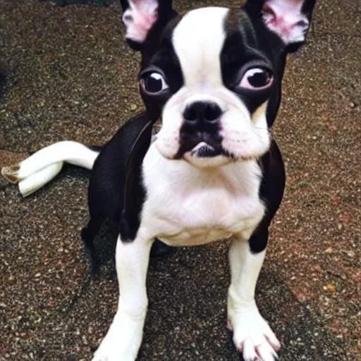 Prompt: pretty boston terrier dream dog beautiful
