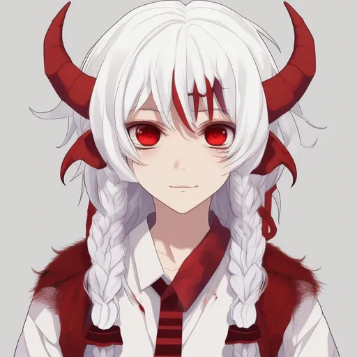 Zaley 1female (white hair) {white/red demon horns} c...