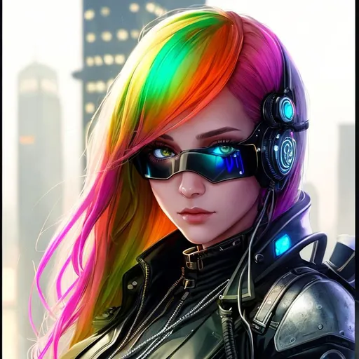 Prompt: (delightful anatomy:1.1), (gloomy human female, metal ribs, illumination, insane, stunning, dramatic, completed artwork, HQ:1.1), (Dan mumford style:1.2) (full length portrait) of Technomancer wearing black trench coat| wearing cybernetic headgear| cable wires wrapped around arms| detailed face| symmetrical features| cyberpunk background with neon lights| 2077| biopunk| <lora:openjourneyLora_v1:1>, <lora:epiNoiseoffset_v2:1>, 16k, UHD, HDR10, 16K, ((Masterpiece)) , Absurdres


