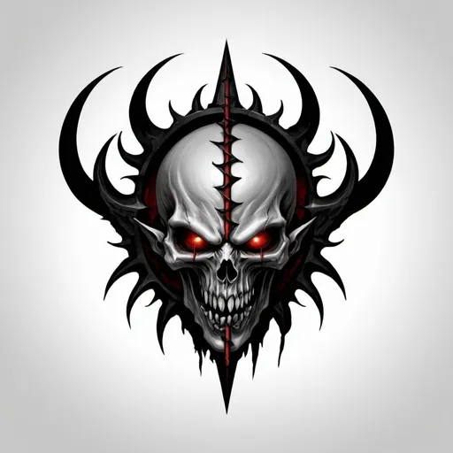 Prompt: Demonic wavs, torture, oblivion, death, darkness, logo