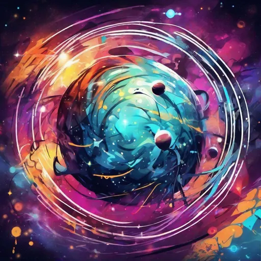 Prompt: Neutron star, space background, graffiti style, 