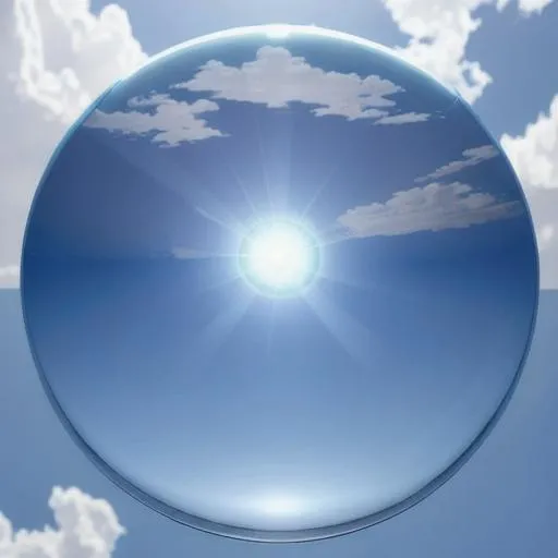 Prompt: A floating transparent translucent vitreous sphere in the sky. photorealistic. Hyperrealistic. 