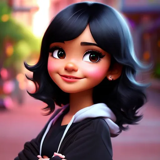 Disney, Pixar art style, CGI, mexican girl with long...