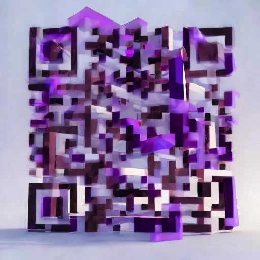 Prompt: an abstract 3d cube in a lab with purple maroon colors 