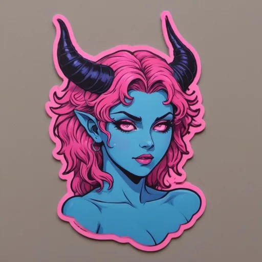 Prompt: beautiful female demon, hell, demonic, vaporwave, retro, neon, aesthetic, liminal, high quality, high definition, beautiful, dramatic lighting