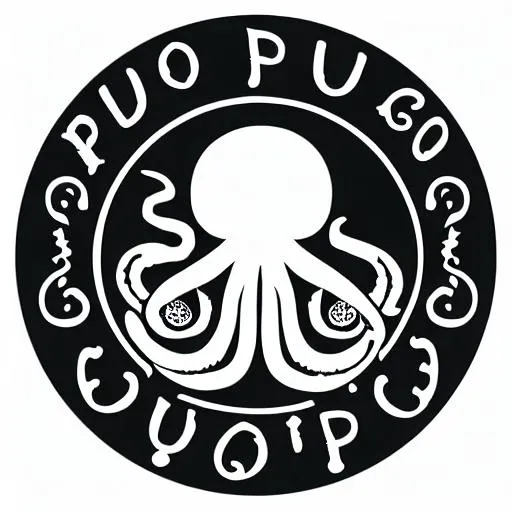 Prompt: Logo of Restaurant named “Pulpo”, including octopus (not angry, not scary) eye catching, as for restaurant fits