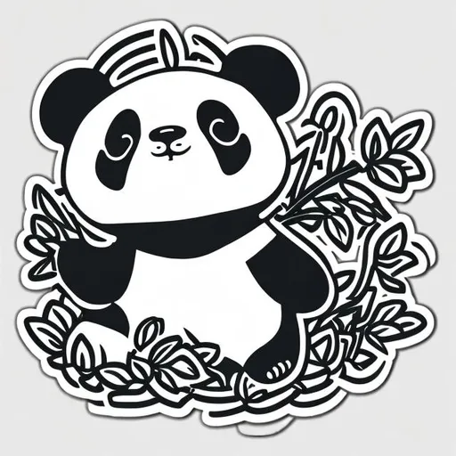Prompt: sticker, cute panda bear, anime, sticker design, immersive realism, vector, black borders, clean outlines, white background --no deformation, mutation, bad analogies, crowded lines, bad shapes, artifacts