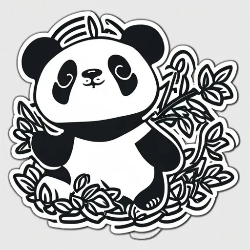 Die-cut sticker, Cute kawaii Panda cub sticker, whit