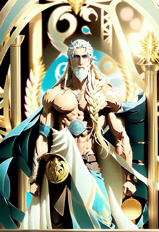 Prompt: Anime rendition of Norse god Odin, photorealism, slim muscular, blue and white, Nordic Victorian setting, wind effects, perfect autonomy body shape, anime, photorealism, Nordic, Victorian, wind effects, slim muscular, blue and white, detailed facial features, atmospheric lighting