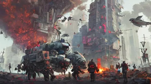 Prompt: Cyberpunk mechs, Riots in the streets, corporate corruption, cities burning, and a single flower in the chaos, tear gas, gas masks, pills, cash money