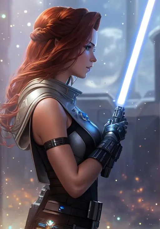 Prompt: beautiful Mara Jade from Star Wars in a metal corridor, metal windows looking to cosmo space, concept art, front, epic Instagram, artstation, hyperdetailed intricately detailed, unreal engine, fantastical, intricate detail, splash screen, complementary colors, fantasy concept art, 8k, deviantart masterpiece, oil painting, heavy strokes, splash arts
soft smile, happy, perfect face, perfect eyes, perfect teeth, perfect body, perfect anatomy, beautiful body, trending on instagram, trending on tiktok, trending on artstation, trending on cgsociety, white sclera, photorealistic, masterpiece, cinematic, 16k artistic photography, epic, drama, romance, glamour, beauty, cinematic lighting, dramatic lighting, insanely detailed, soft natural volumetric cinematic lighting, award-winning photography, rendering, hd, high definition, highly detailed