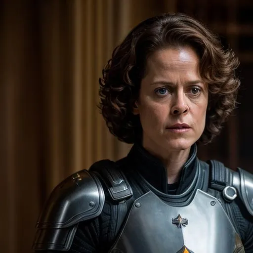 Prompt: Sigourney Weaver as a Paladin