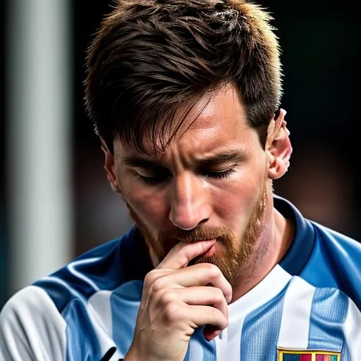 Prompt: Messi crying