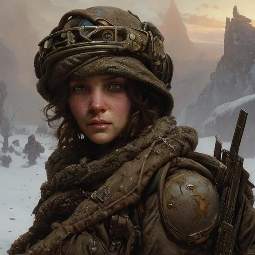 Prompt: wasteland 3, portrait of a female ranger, extreme fine detail background, night, highly detailed, detailed eyes, high quality, digital painting, hyperrealistic, by gaston bussiere, j. c. leyendecker, craig mullins
