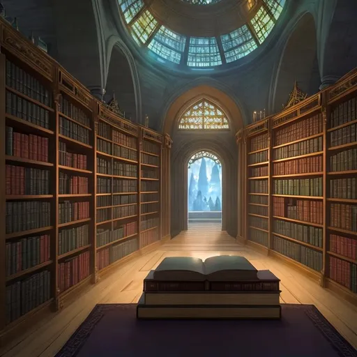 Prompt: fantasy library  full of magical books, 8k, high detail, cinematic, realism