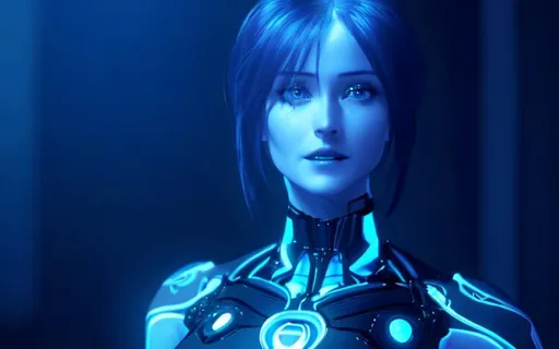 Prompt: Cortana as real woman, microsoft, gorgeous woman, ai human