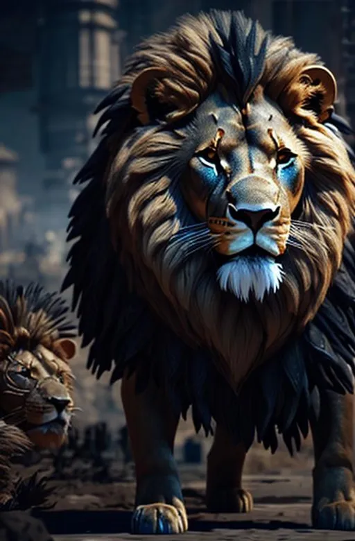 Prompt: Armored lion Warrior concepts - 3D Game Cinematic Feel, Epic 3D Videogame Graphics, Intricately Detailed, 8K Resolution, Dynamic Lighting, Unreal Engine 5, CryEngine, Trending on ArtStation, HDR, 3D Masterpiece, Unity Render, Perfect Composition
