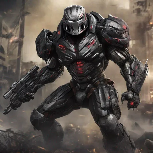 Prompt: War machine and The Predator combined 