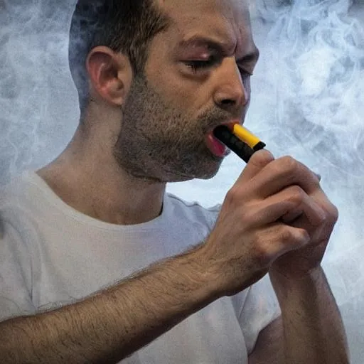 Prompt: andrew tate smoking a vape realistic
