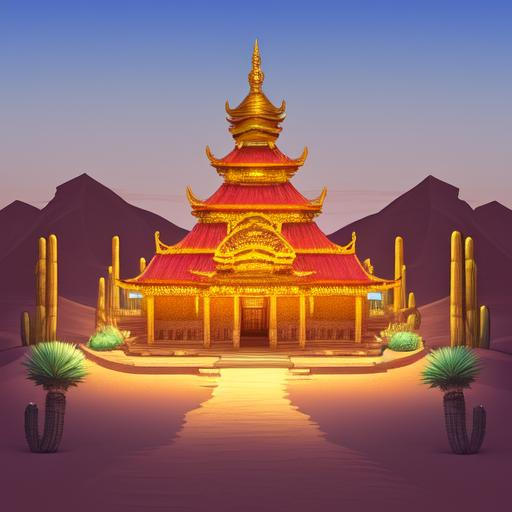 a magical temple in the desert | OpenArt