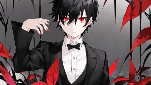 Prompt: Damien (male, short black hair, red eyes) feeling lost