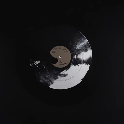 Prompt: a half moon and a half vinyl record