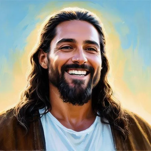 Prompt: {{{{highest quality concept art masterpiece}}}} digital drawing oil painting with {{visible textured brush strokes}},, Jesus' 4
555 years old, Glowing brighter than the sun Transfiguration, photorealistic joyus, happy, laughing face, digital painting, artstation, illustration, concept art, smooth, sharp focus, {{hyperrealistic intricate perfect brown long hair}} and {{hyperrealistic perfect clear bright blue eyes}}, epic fantasy, perfect composition approaching perfection, photo of Jesus Christ on a mountain with Peter and John, transfigured with Moses and Elijah on either side, divine, radiant, powerful, spiritual, awe-inspiring, transformative

The scene is set on a mountain where Jesus Christ stands with Peter and John, and Moses and Elijah appear on either side, transfigured in their divine glory. The atmosphere is spiritual, and the energy is transformative. The photo captures the radiant and powerful moment of Christ's transfiguration, as he is enveloped in light and majesty. 

The camera used to capture this image is a Leica M10-D, fitted with a 50mm lens and loaded with Fujifilm Velvia 100 film. The technique used is high dynamic range, capturing the subtle nuances of light and shadow in the scene. 

Directors: Martin Scorsese, Mel Gibson, Terrence Malick 
Cinematographers: Roger Deakins, Emmanuel Lubezki, Vittorio Storaro 
Photographers: Annie Leibovitz, David LaChapelle, Sebastião Salgado 
Fashion Designers: Alexander McQueen, Jean Paul Gaultier, Valentino

—c 10 —ar 2:3