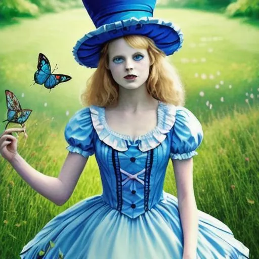 Alice in wonderland. Butterflies. Mad hatter. Beauti... | OpenArt