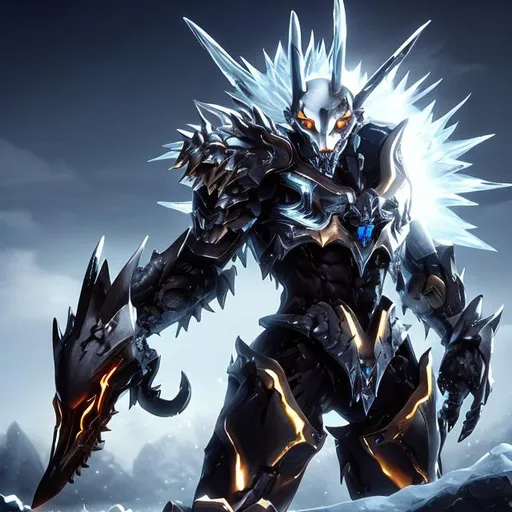 Prompt: Fenrir chained with spiky halo in the back
