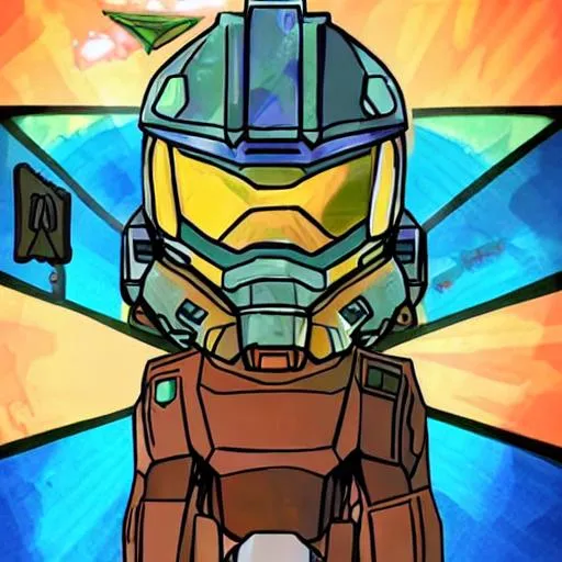 Prompt: Master Chief in the soda 