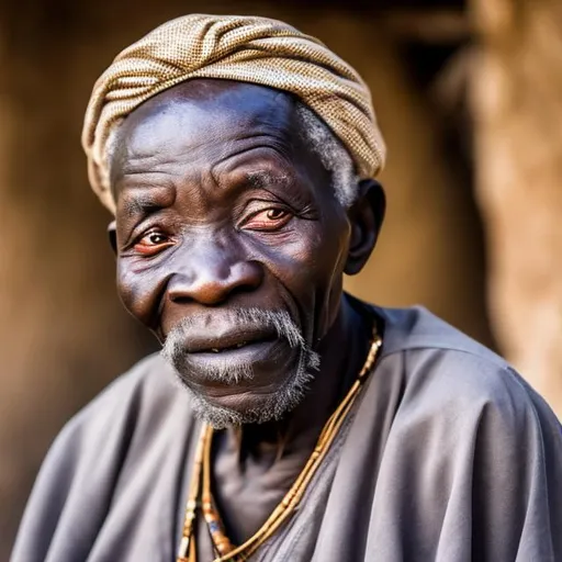 Prompt: a very old and wise man from africa, Ghana