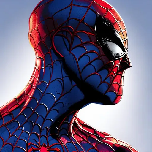 Prompt: Spider-Man face profile 