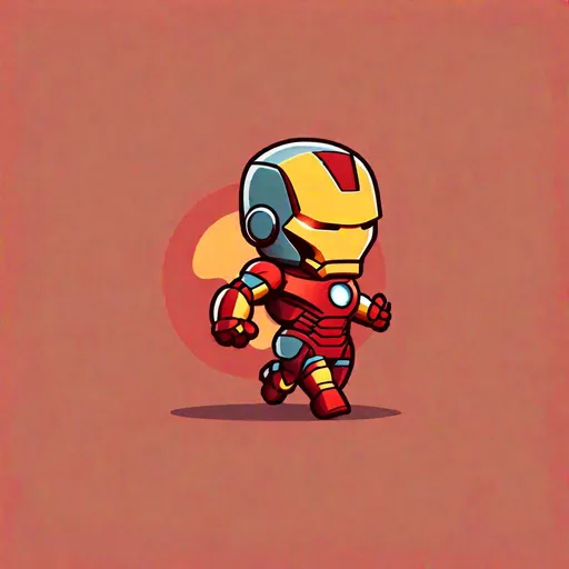 Prompt: 2d vector icon tiny ironman without background