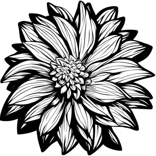 Prompt: Dahlia flower -- Cartoon -- isolated on white 
