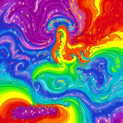 Prompt: Rainbow in the style of Lisa frank